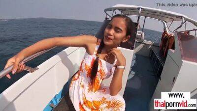 Skinny amateur Thai teen Cherry fucked on a boat outdoor in doggystyle - Thailand on exgirlfriendmovies.com